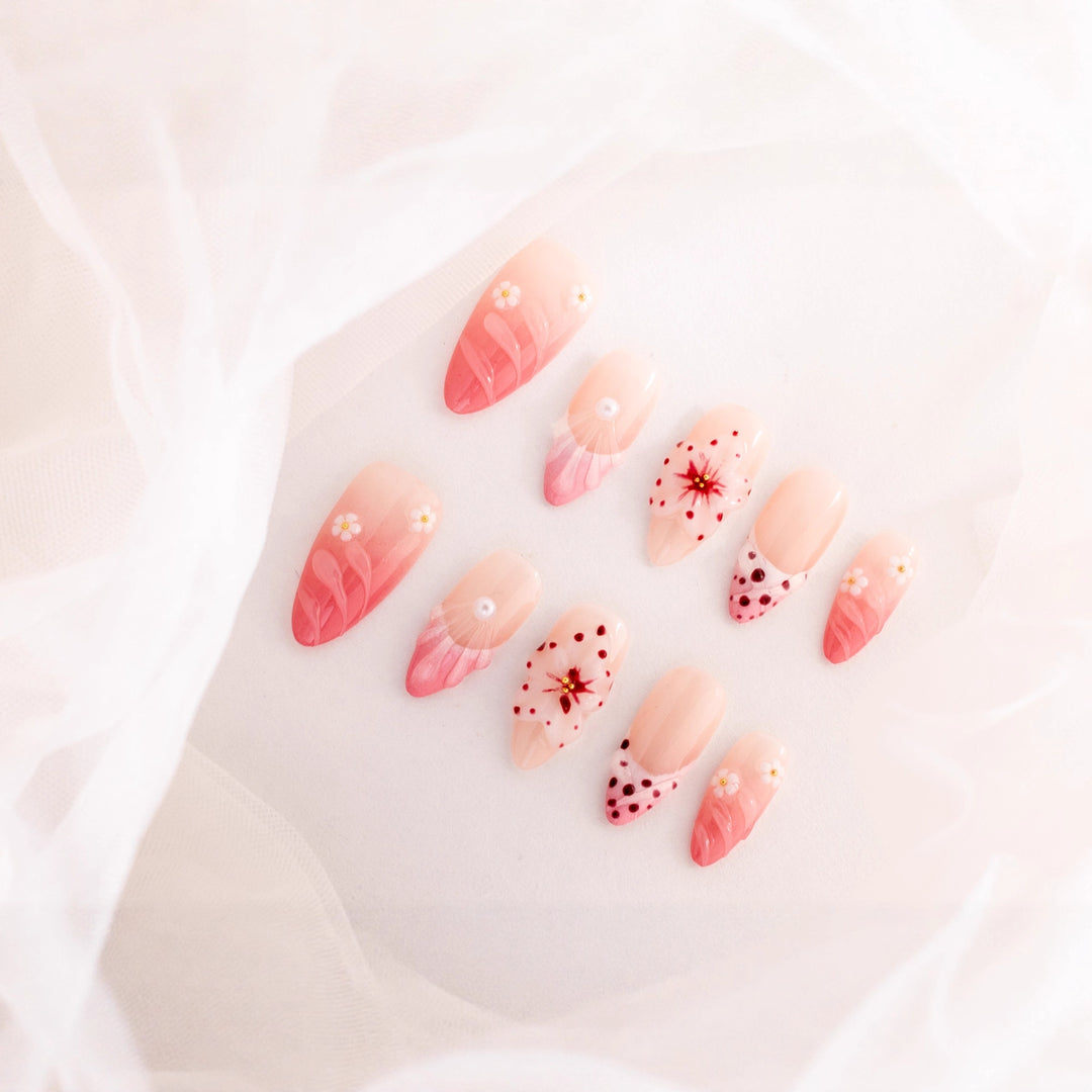Floral-Themed Press-On Nail Collection