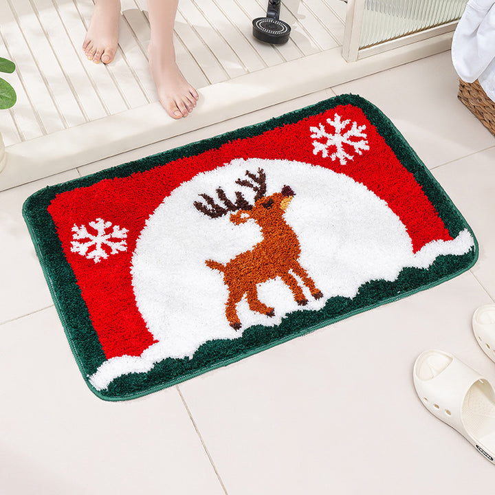 Festive Gingerbread House-Themed Kalsten Bath Mat