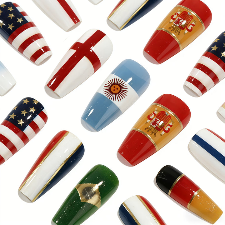 Artificial nails with national flag designs Kalsten
