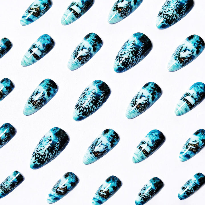Artistic Winter Cabin Nail Art Kalsten