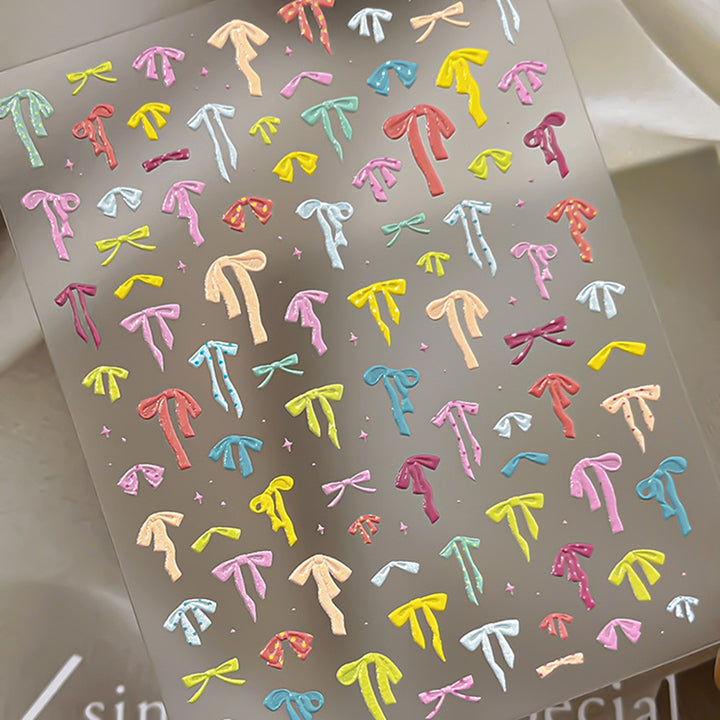Decorative Bow Nail Art Sticker Sheet