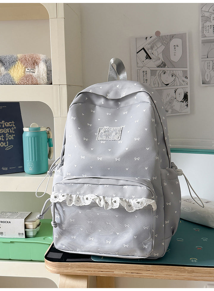Cute Bow-Embellished Casual Backpack Kalsten