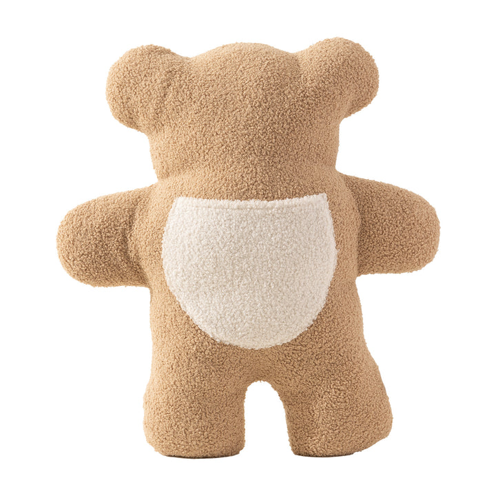 Cuddle teddy cushion made of boucle with ergonomic back support