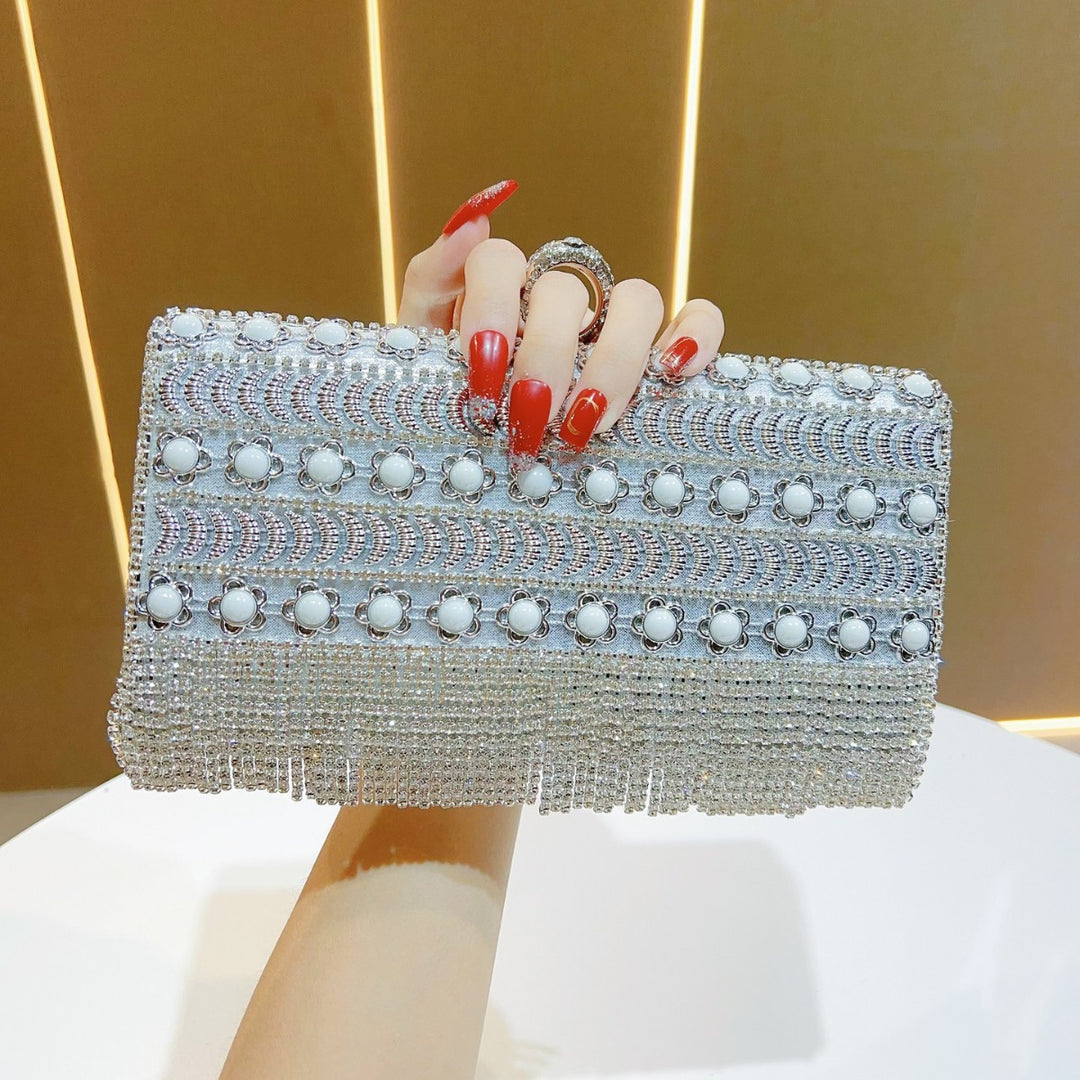 Crystal-Embellished Evening Clutch