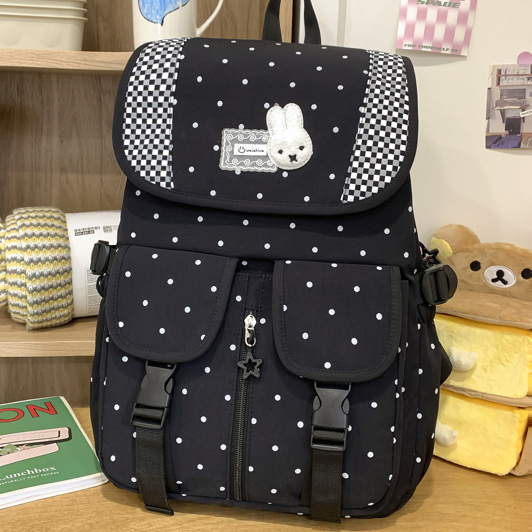 Cute Illustrated Polka Dot Backpack Kalsten