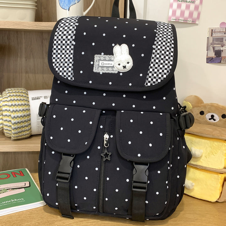 Cute Illustrated Polka Dot Backpack Kalsten