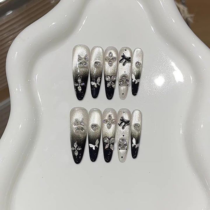 Artistic Rhinestone Stiletto Nail Art Extensions