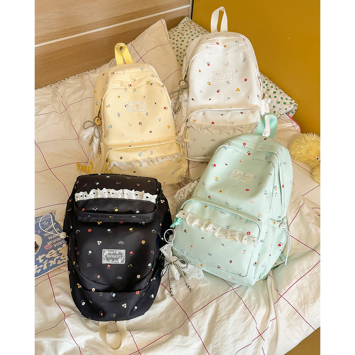 Decorative Floral-Embellished Backpack Kalsten