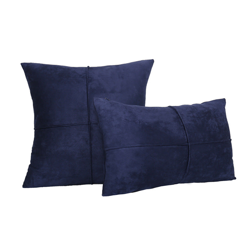 Decorative Suede-Look Cross-Seam Throw Pillow Set with Removable Covers