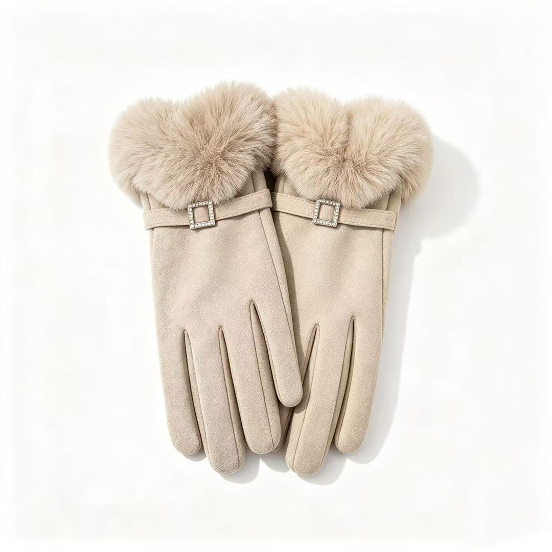 Luxury Faux Fur Trimmed Dress Gloves Kalsten
