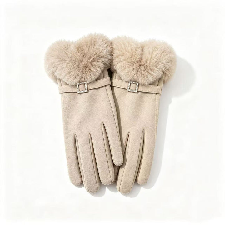 Luxury Faux Fur Trimmed Dress Gloves Kalsten