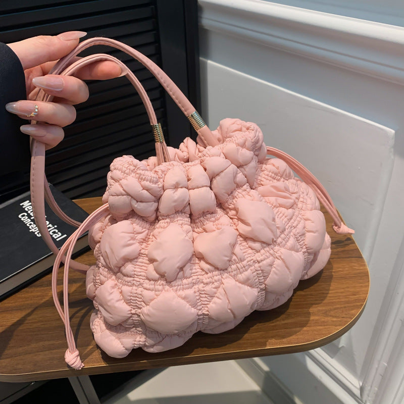 Quilted Drawstring Handbag