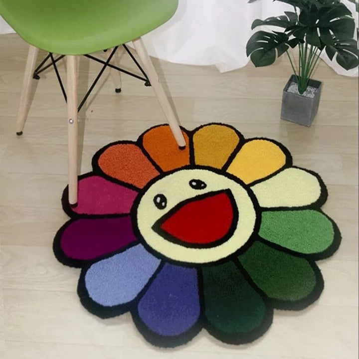 Floral Patterned Decorative Bath Mat for Bathroom