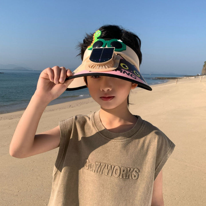 Solar Powered Fan Sunshade for Kids with Adjustable Closure Kalsten