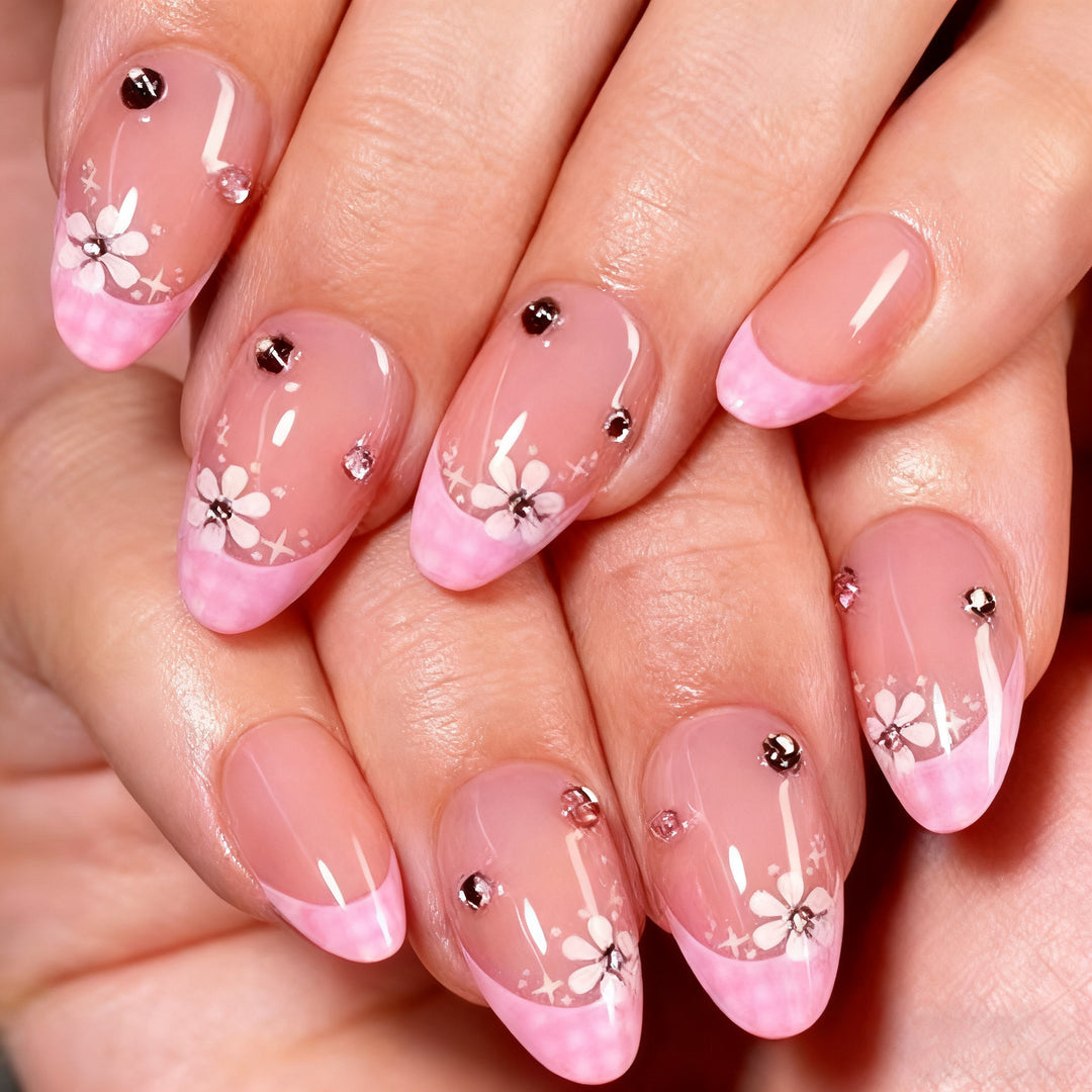Artistic Floral French Press-On Nail Set Kalsten