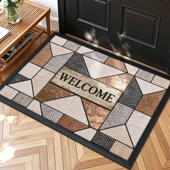 Decorative Welcome Mat with Geometric Design
