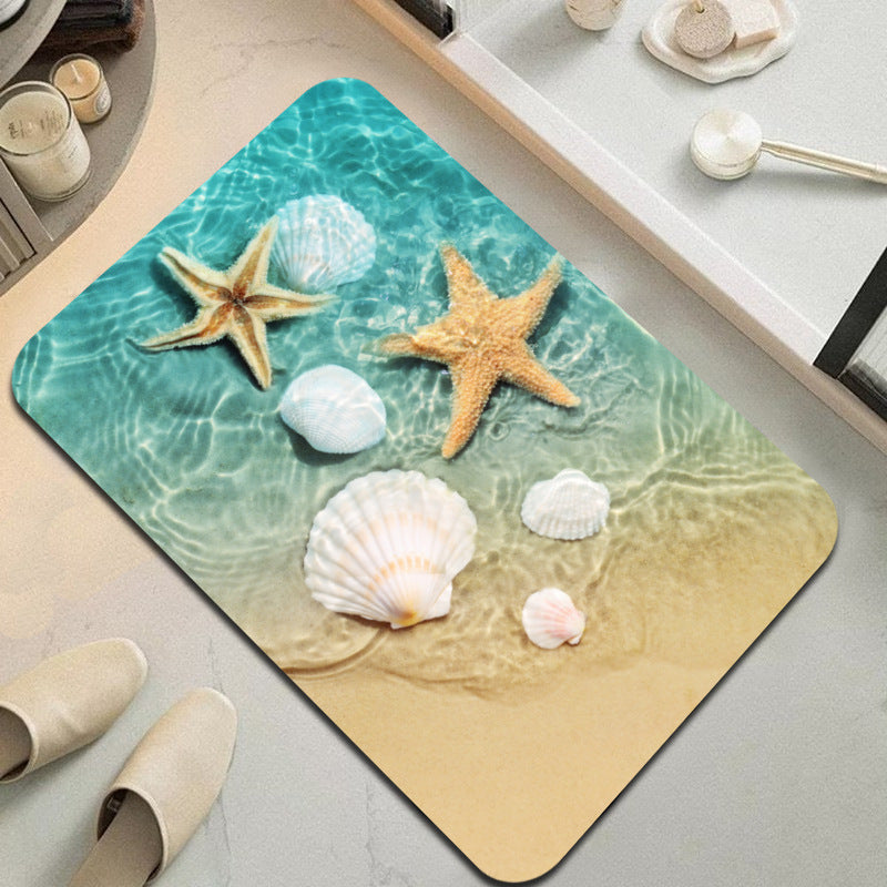 Coastal-Themed Decorative Bath Mat Kalsten