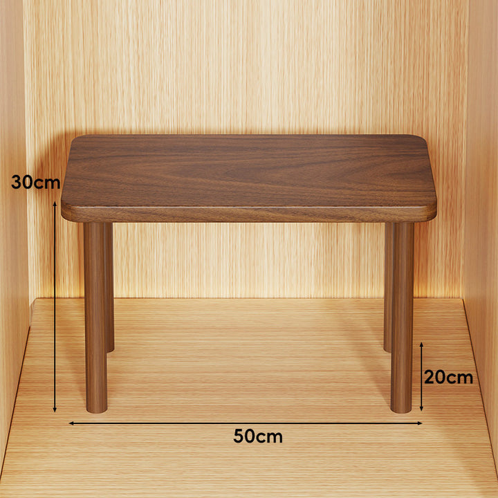 Height-Adjustable Rectangular Wooden Riser Table with Detachable Round Legs