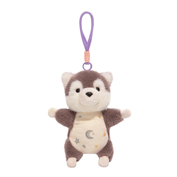 Plush Woodland Puppy Bag Charm with Elastic Loop and Soft Fabric Bodysuit Kalsten