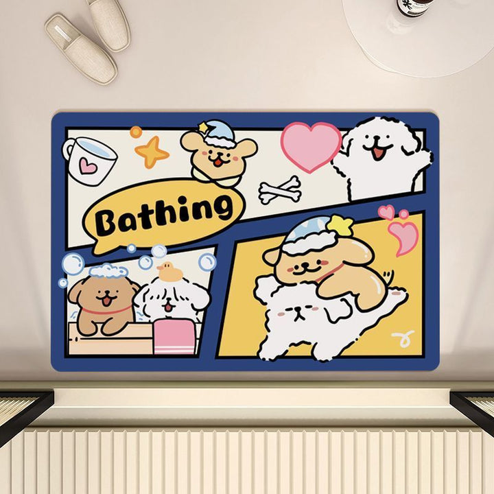Cartoon-Themed Bath Mat