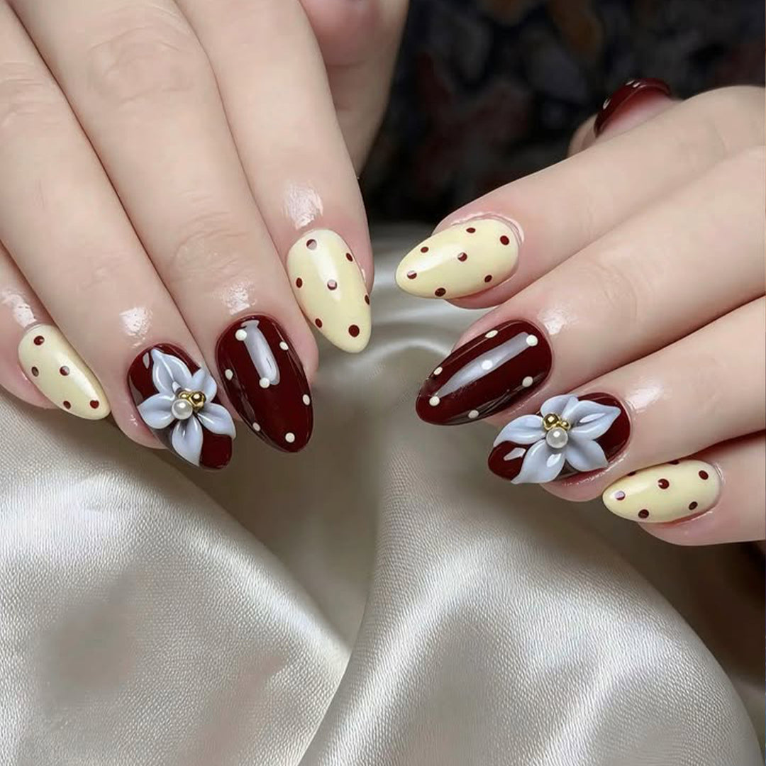 Elegant 3D Floral Accent Nail Art Extensions Kalsten 1789713235