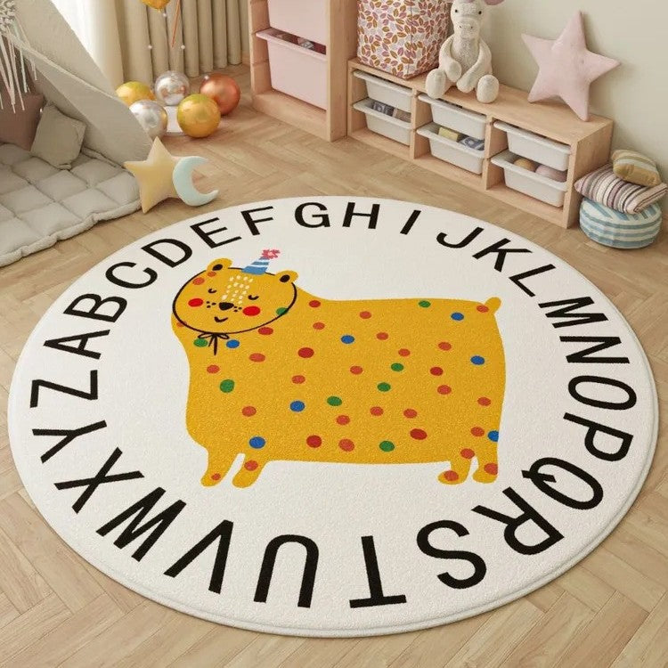 Playful Cat-Themed Round Area Rug