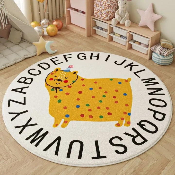 Playful Cat-Themed Round Area Rug