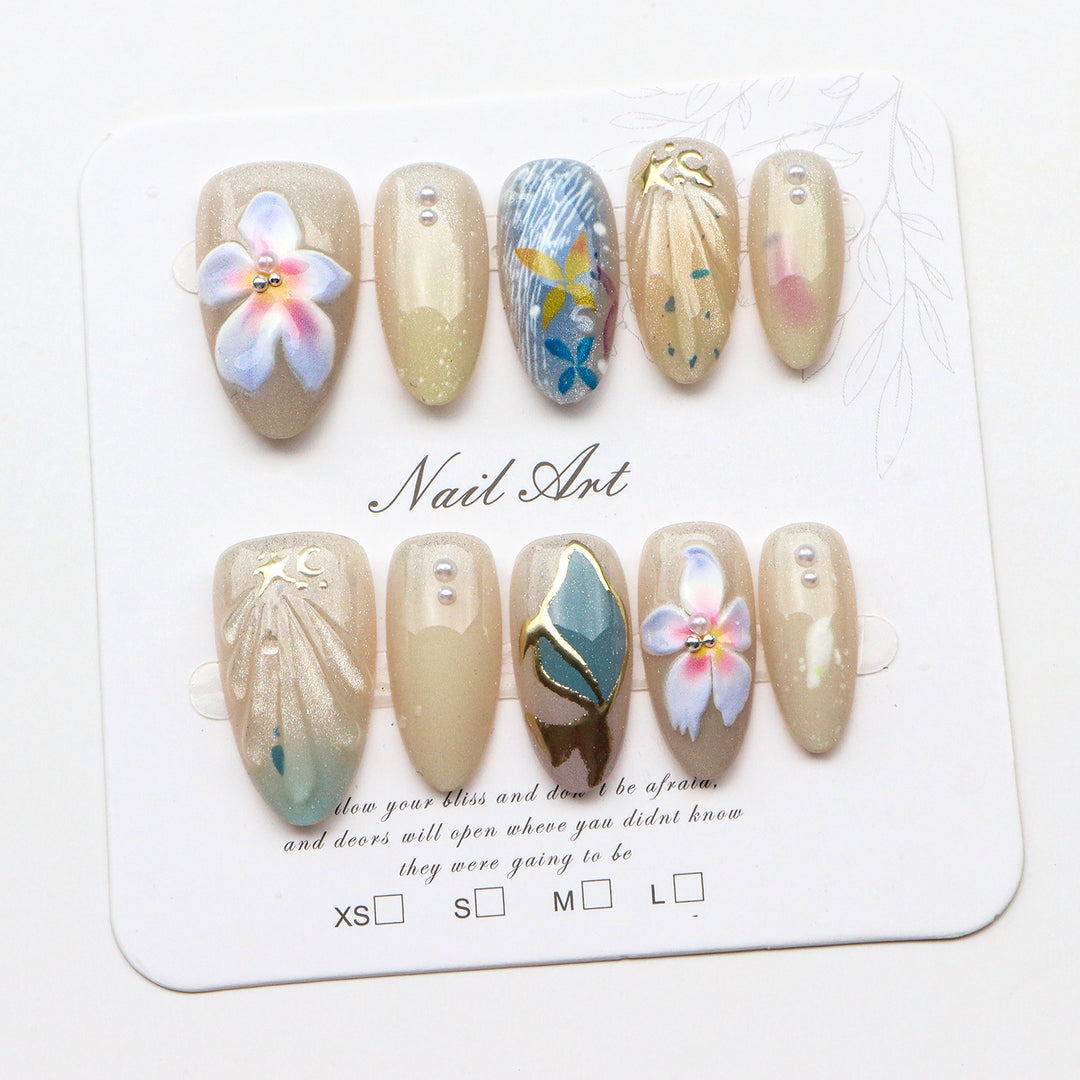 Artistic Floral Press-On Nail Collection  1791724359