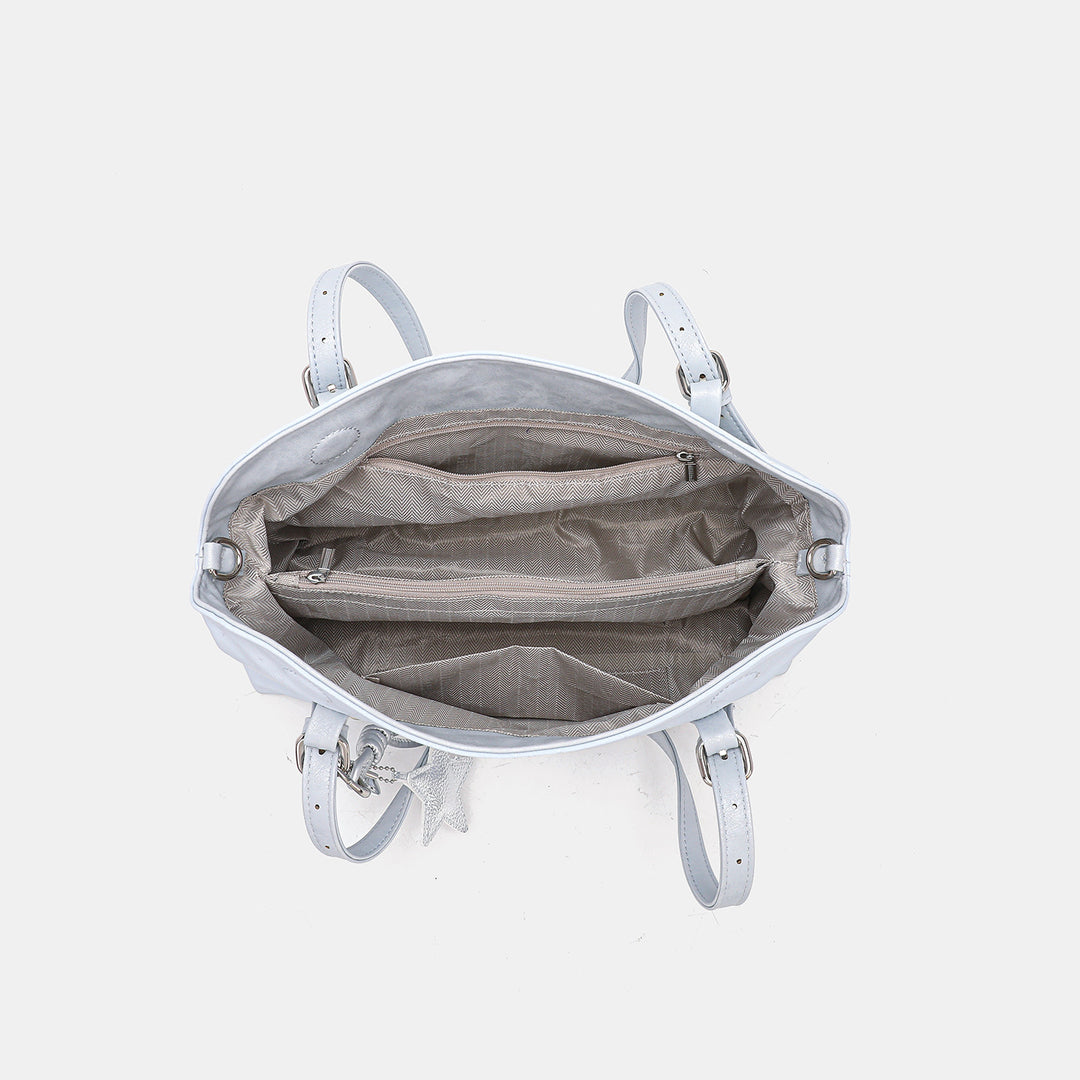 Chic Soft Handheld Tote Bag with Star Charm