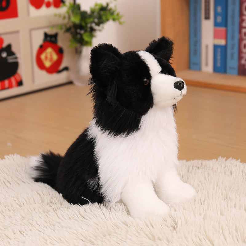 Realistic Border Collie Soft Plush Toy with Fluffy Long Fur Kalsten