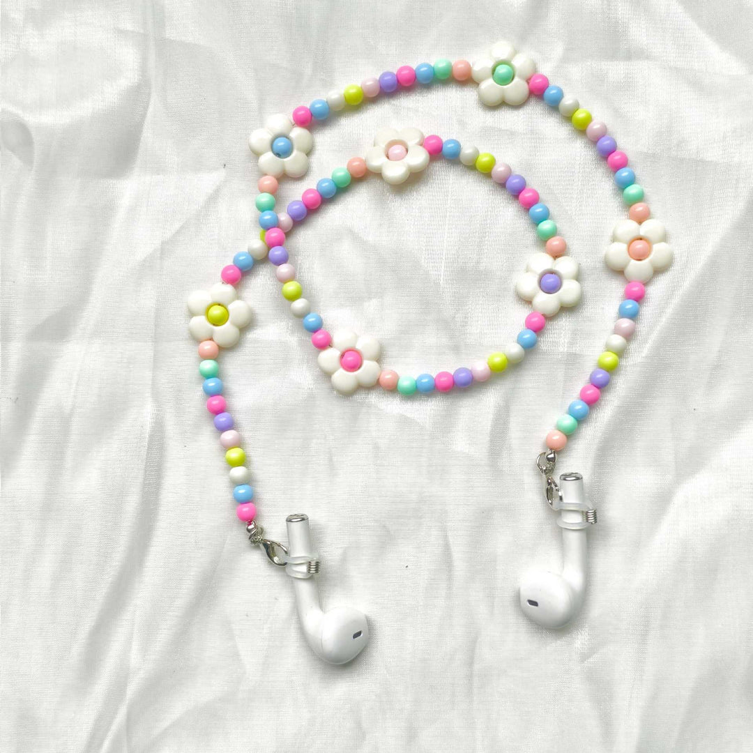 Playful glasses holder chain with floral patterns Kalsten