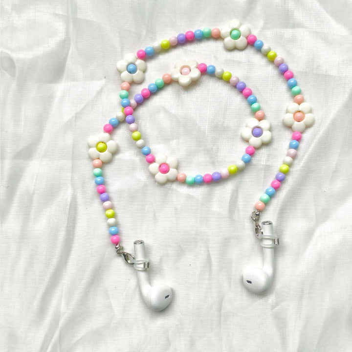 Playful glasses holder chain with floral patterns Kalsten