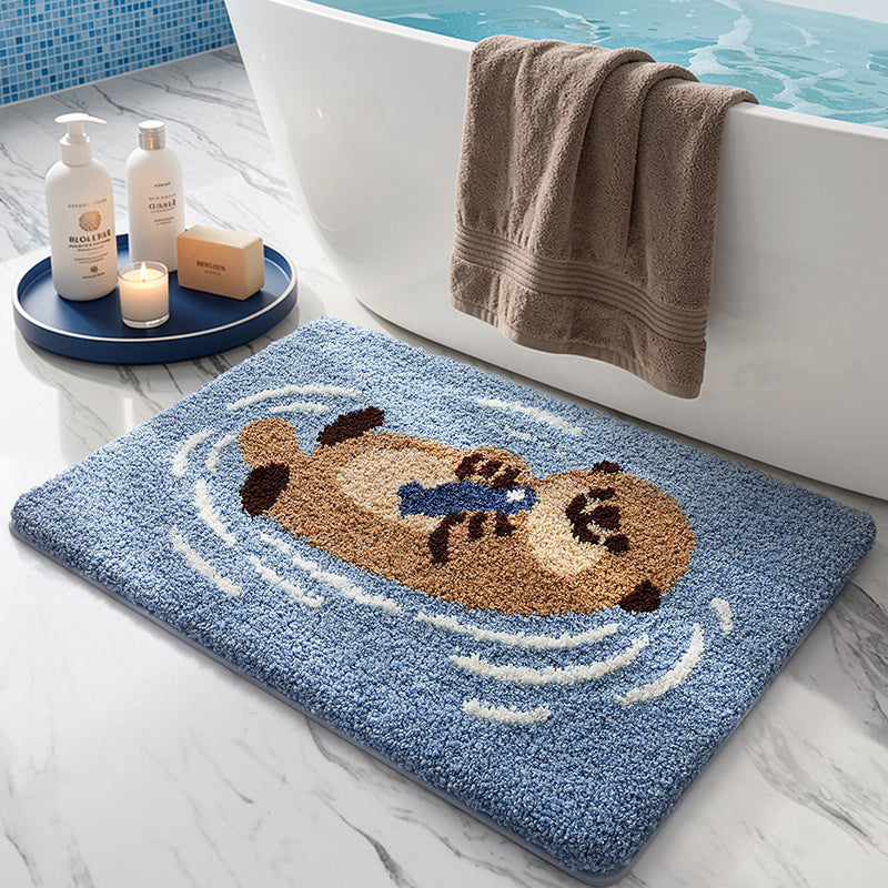 Plush Cartoon Cat Bath Mat