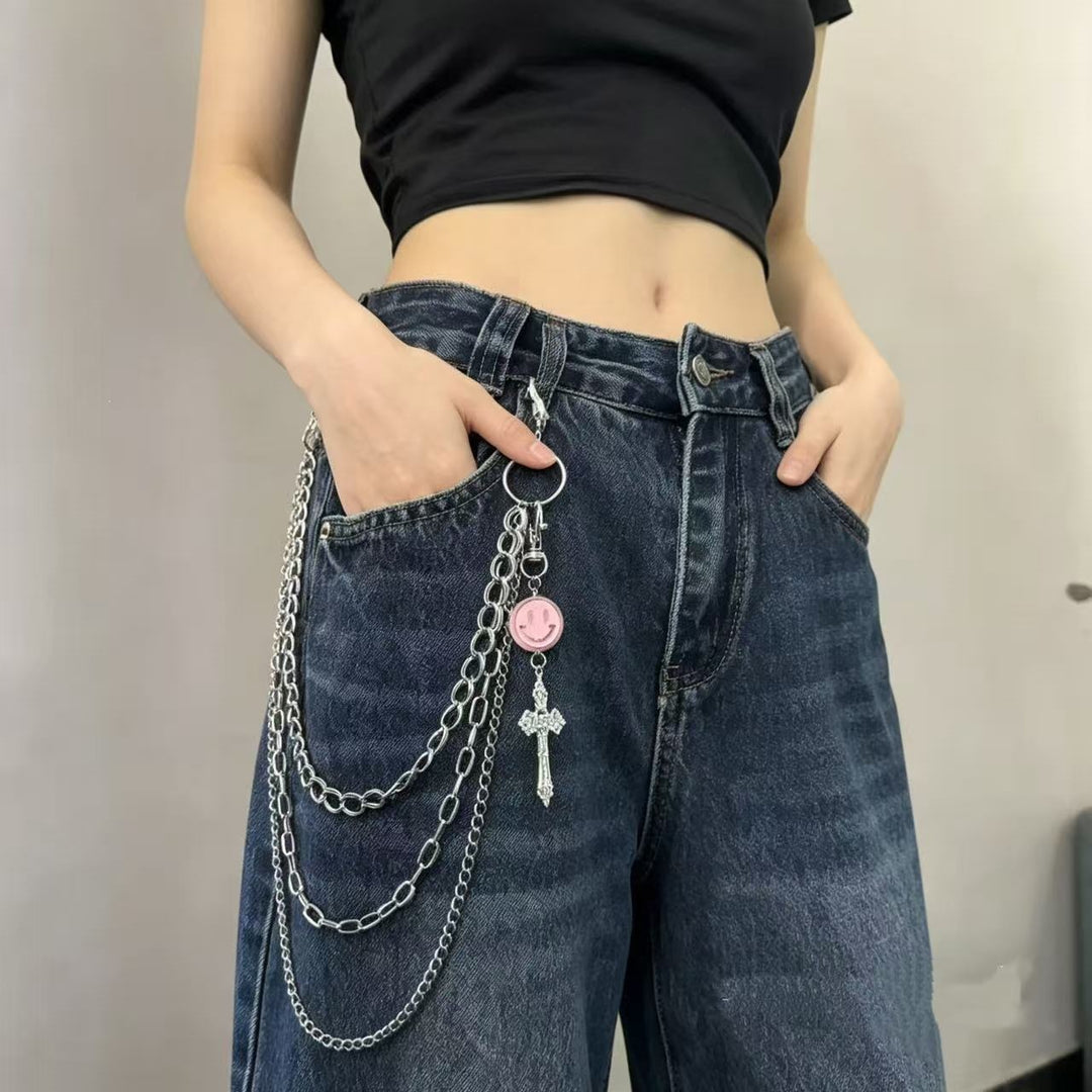 Fashionable chain belt with charm pendants Kalsten