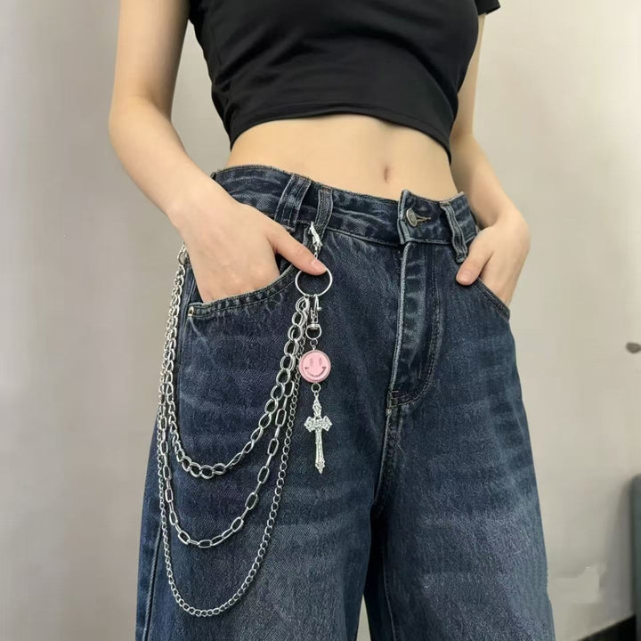 Fashionable chain belt with charm pendants Kalsten