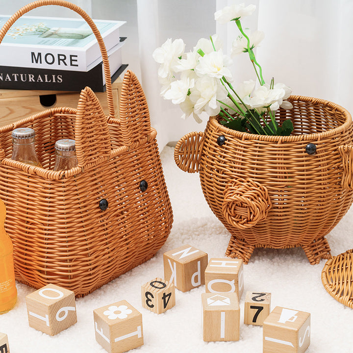 Decorative Animal-Shaped Woven Storage Basket Kalsten