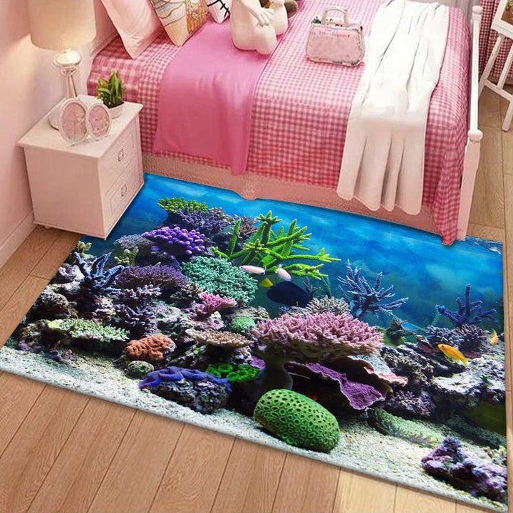 Coral Reef Ocean Scene Rug