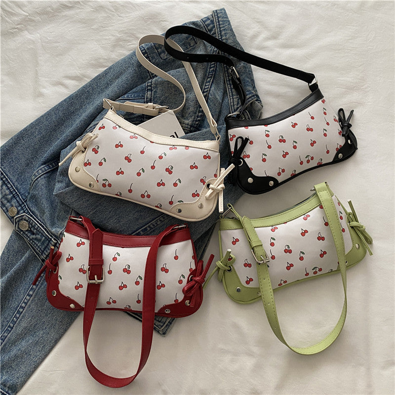 Charming Cherry Print Crossbody Bag