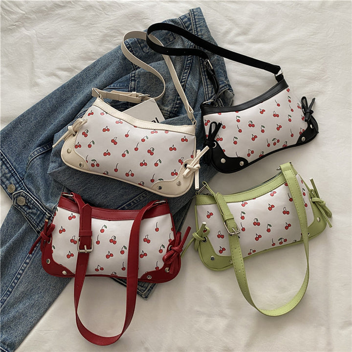 Charming Cherry Print Crossbody Bag