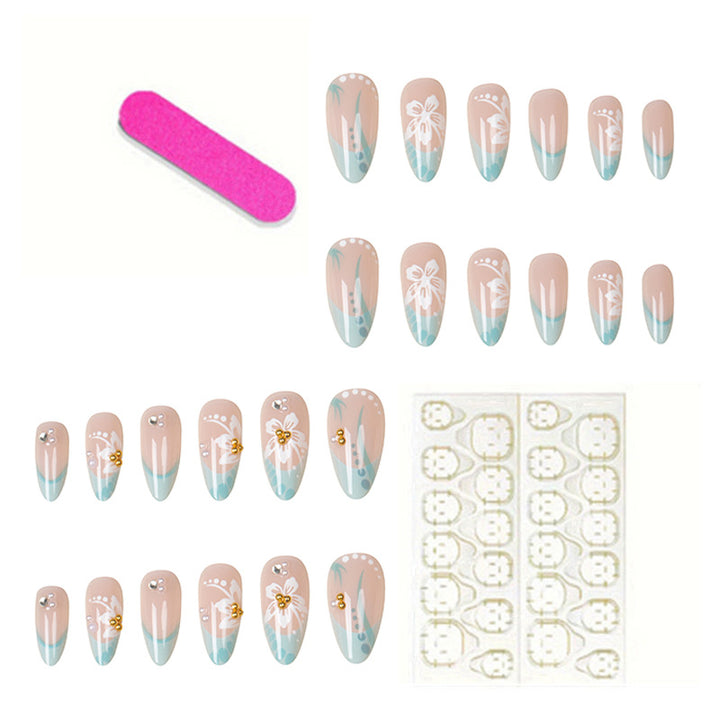 Artistic Floral Press-On Nail Design Set