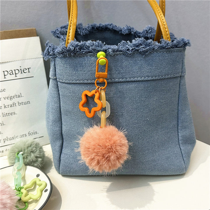 Cute Fuzzy Pom-Pom Keychain kalsten