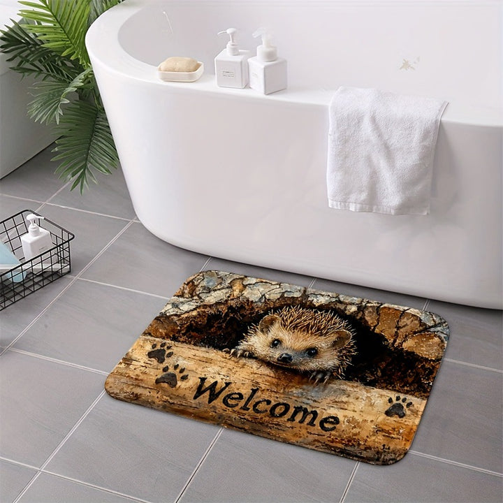 Plush Cartoon Shaped Cat Floor Bath Mat With Non Slip Backing And Memory Foam Padding