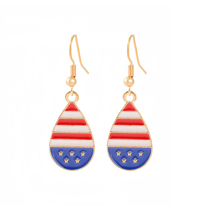 Women's nan patriotic horseshoe enamel dangle earrings with star-accented design and fishhook findings Kalsten