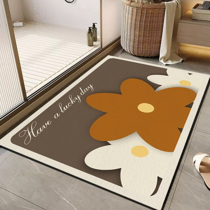 Cheerful Floral Message Bath Mat Kalsten