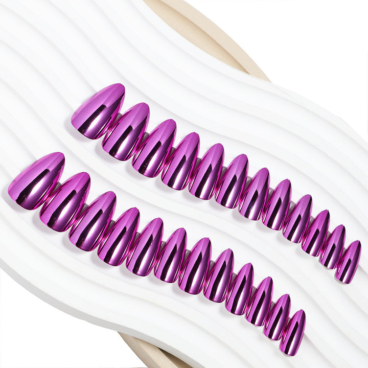 High-Shine Almond-Shaped Press-On Nail Set Kalsten
