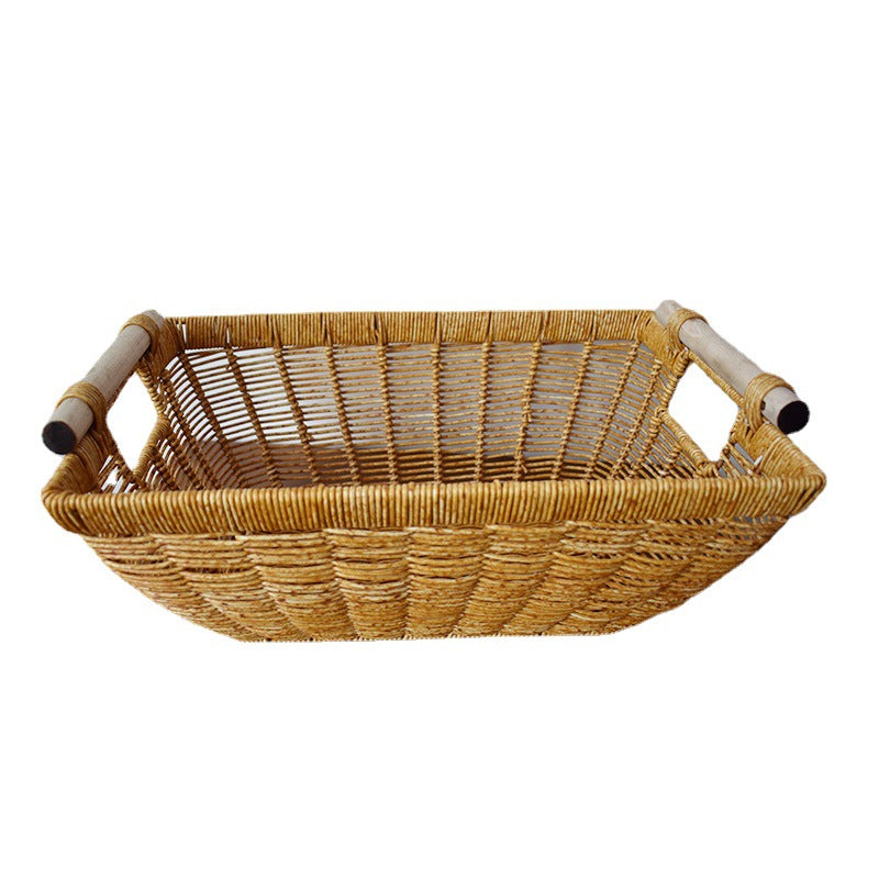 Handcrafted Wicker Storage Basket with Handles Kalsten