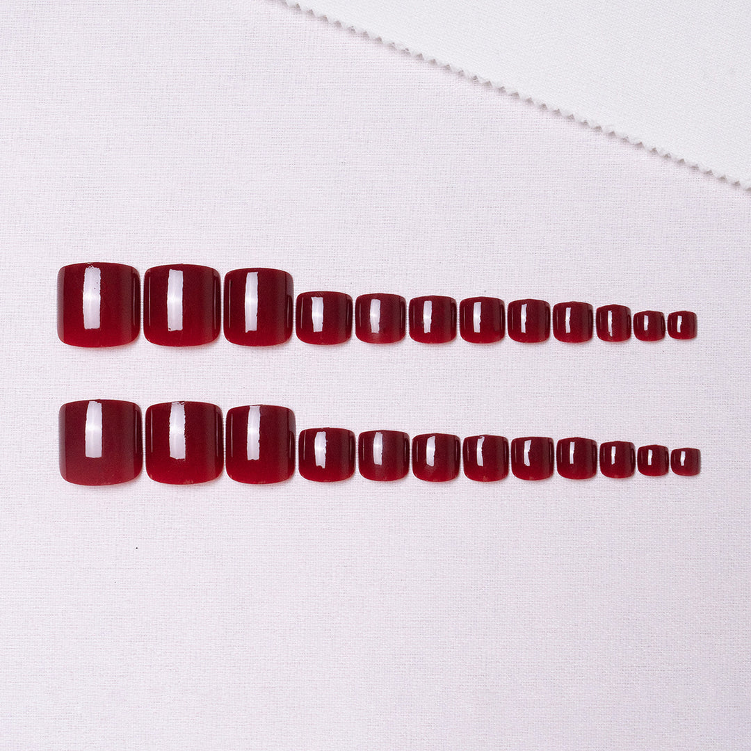 Elegant Glossy Toenail Art