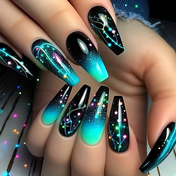 Celestial Glimmer Nail Art