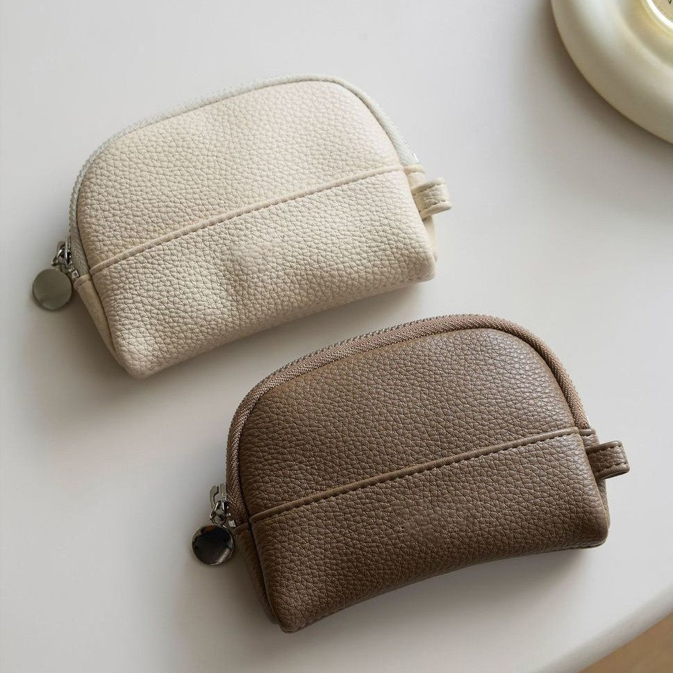 Premium Leather Zippered Cosmetic Pouch Kalsten
