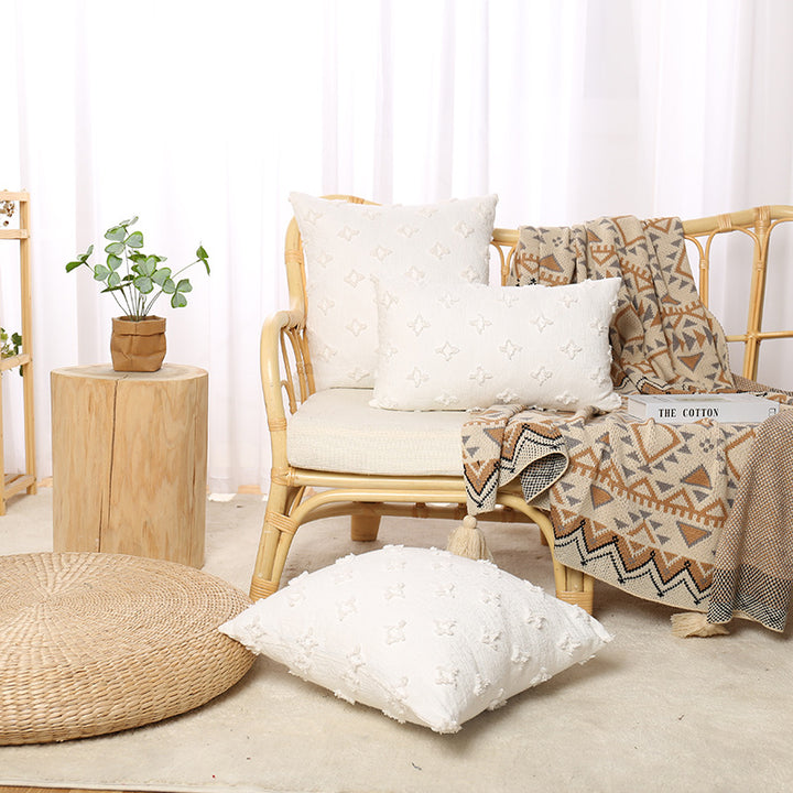 Bohemian Embroidered Square and Lumbar Throw Pillow Cover Set